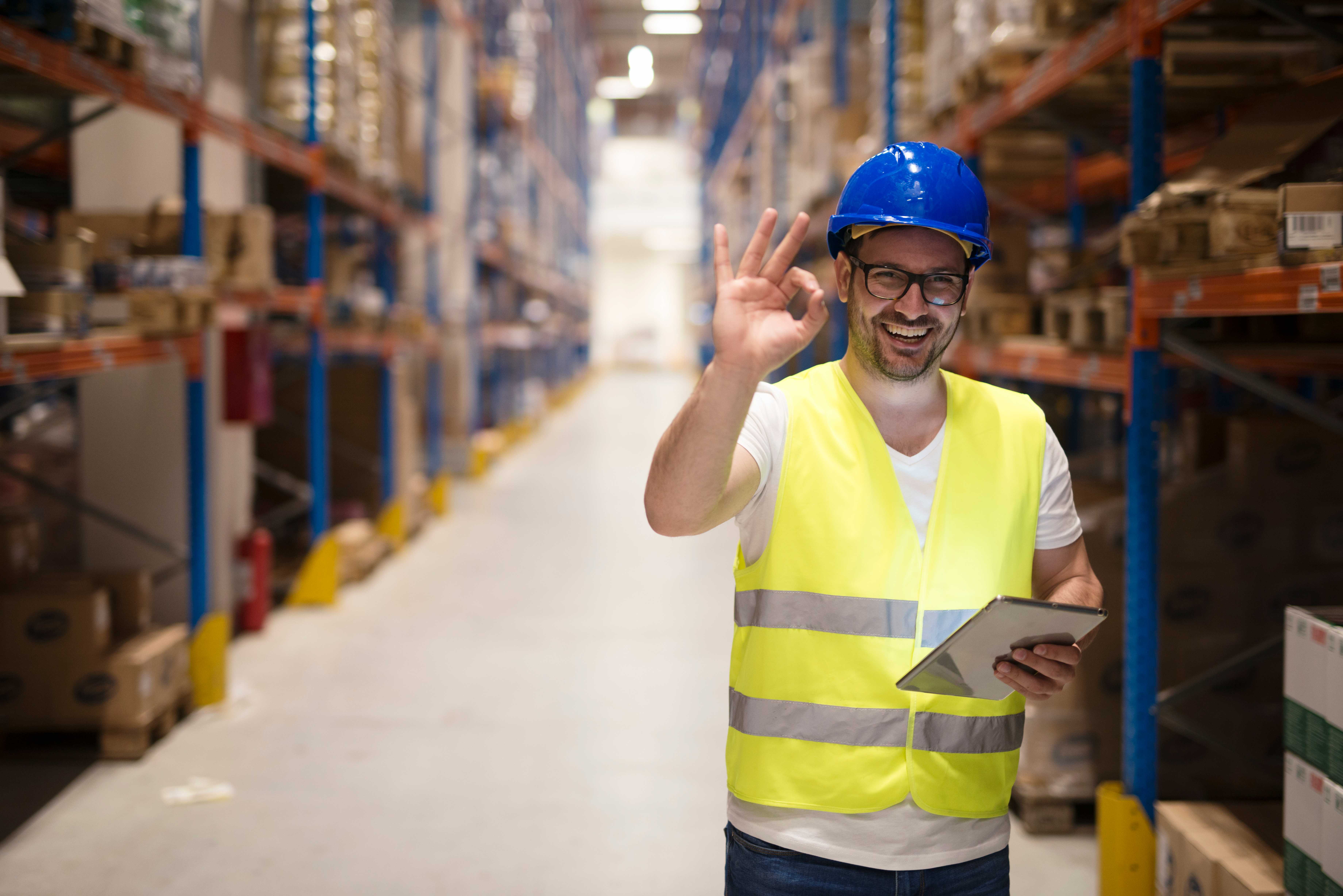 Logistic happy worker